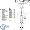 Ideal Standard Connect Air Concept Air Brushed Gold Slim Pillar Tap Spares